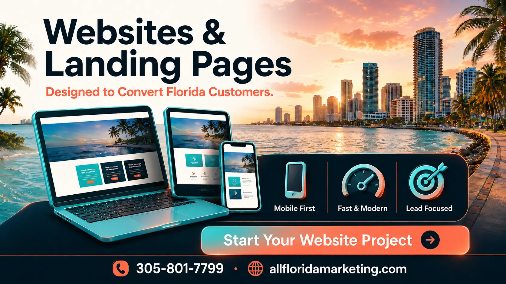 Websites and landing pages for Florida businesses promotional graphic